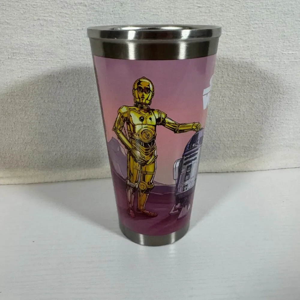 easygo! Tumbler One Size Disney Parks Star Wars Luke Skywalker C-3PO R2-D2 Pink